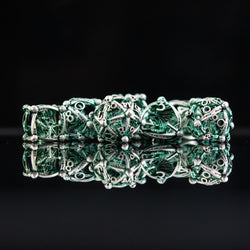 Misty Mountain Gaming Beholder's Gates Hollow Metal Dice Set, Blue and Silver