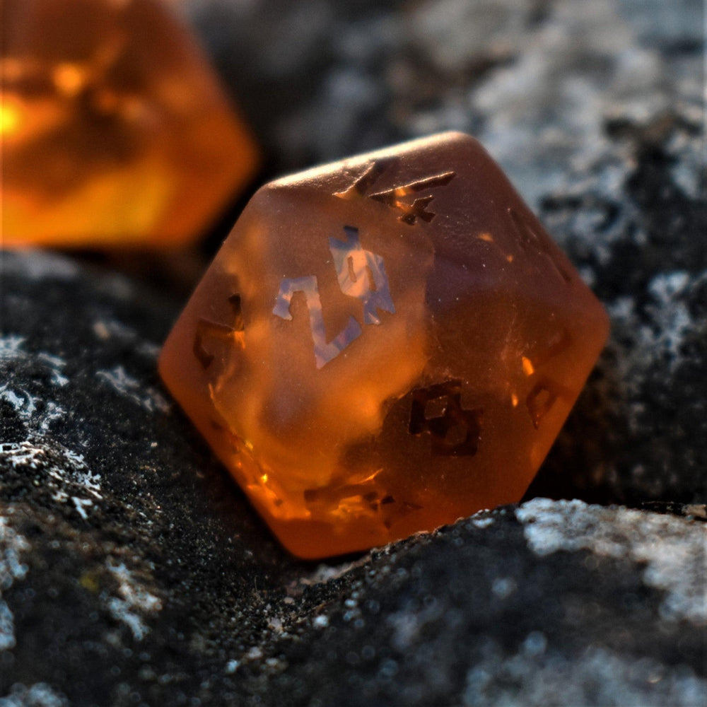 Misty Mountain Gaming Gates of Helheim Raised Lava Glass Dice Set