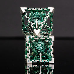 Misty Mountain Gaming Beholder's Gates Hollow Metal Dice Set Green & Silver