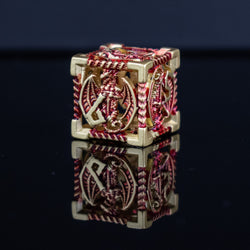 Misty Mountain Gaming Dragonguard Hollow Metal Dice Set, Crimson and Gold