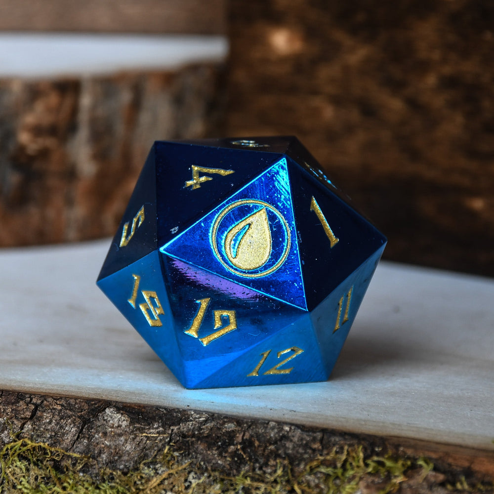 Misty Mountain Gaming Island Mana Spindown Metal D20