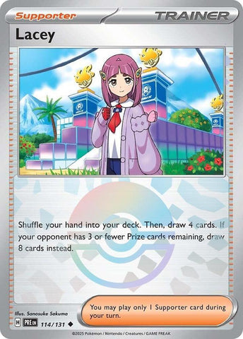 Lacey (114/131) (Poke Ball Pattern) [Scarlet & Violet: Prismatic Evolutions]