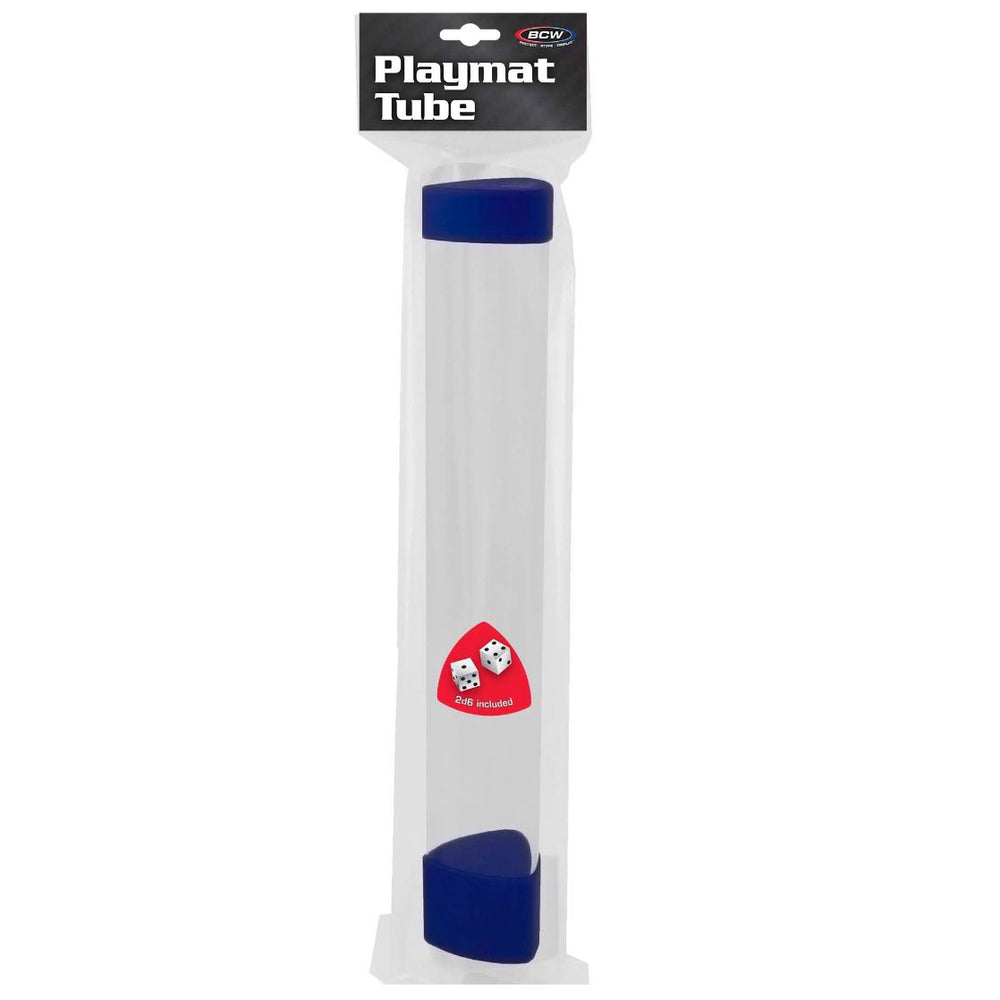 Playmat Carry Tube Holder with Dice Cap, Blue