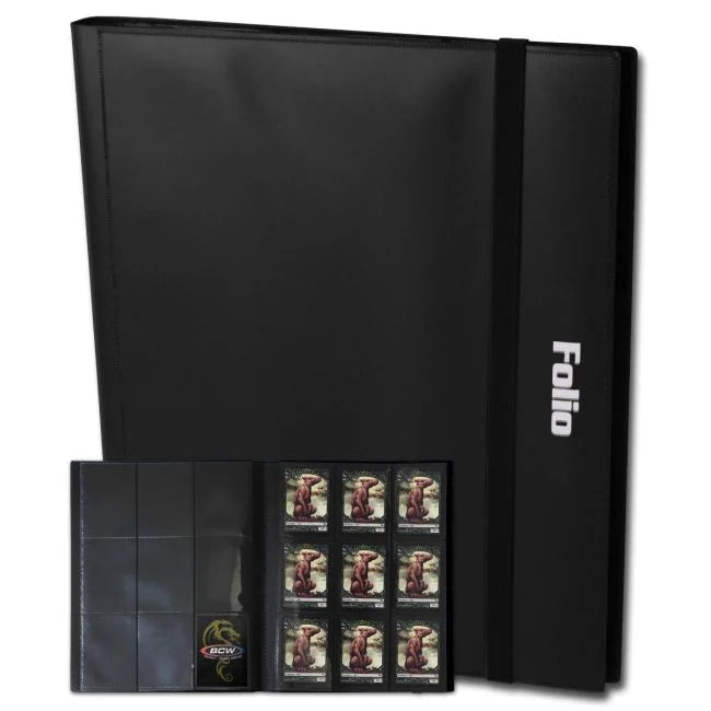 BCW Card Folio Portfolio 9-Pocket Codex Binder Album, Black