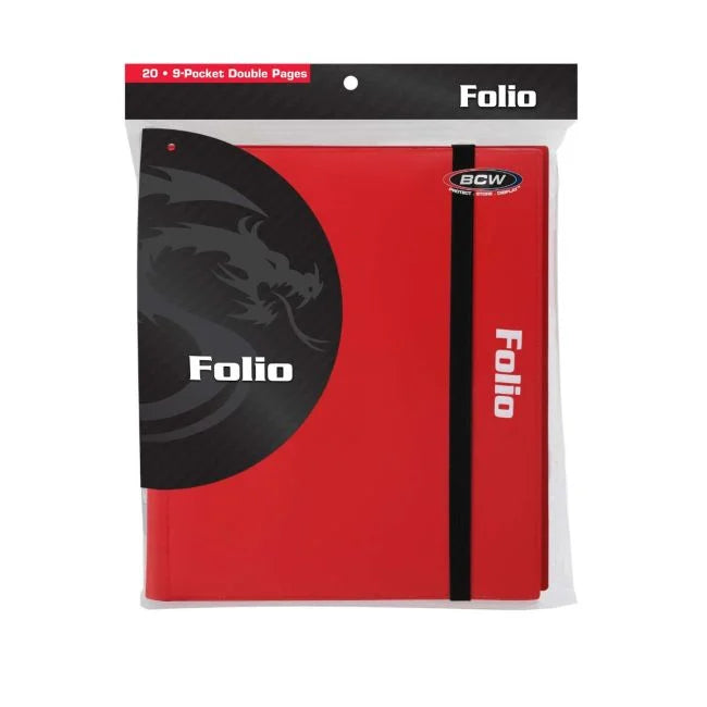 BCW Card Folio Portfolio 9-Pocket Codex Binder Album, Red