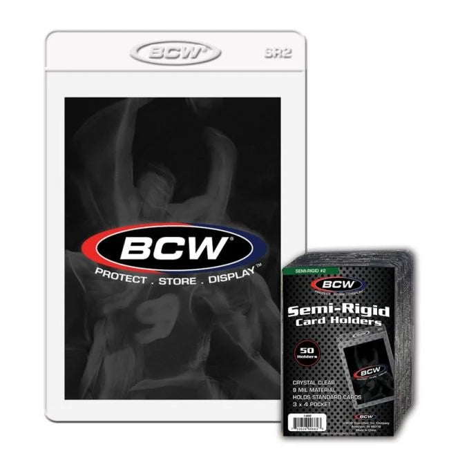 BCW Semi-Rigid Card Holder 3" X 4½", 50 Pack