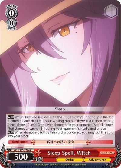 Sleep Spell, Witch (GBS/S63-E044 C) [Goblin Slayer]