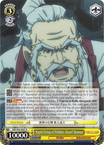 Rapid Firing of Pebbles, Dwarf Shaman (GBS/S63-E007 R) [Goblin Slayer]