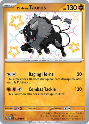 Paldean Tauros (172/091) [Scarlet & Violet: Paldean Fates]