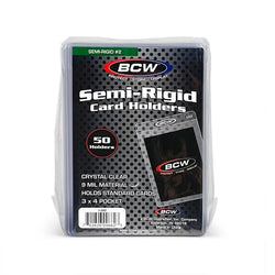 BCW Semi-Rigid Card Holder 3" X 4½", 50 Pack