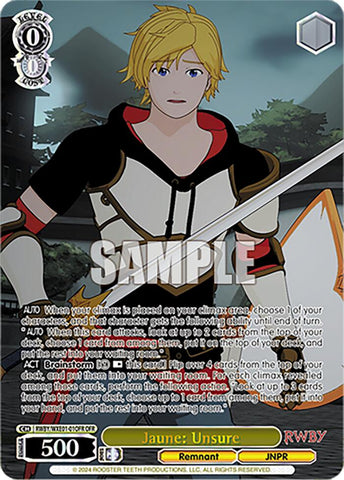 Jaune: Unsure (RWBY/WXE01-01OFR OFR) [RWBY: Premium Booster]