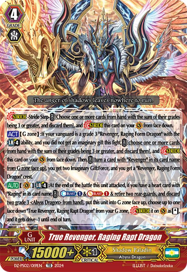 True Revenger, Raging Rapt Dragon (DZ-PS02/019EN) [Premium Deckset "Revenger"]
