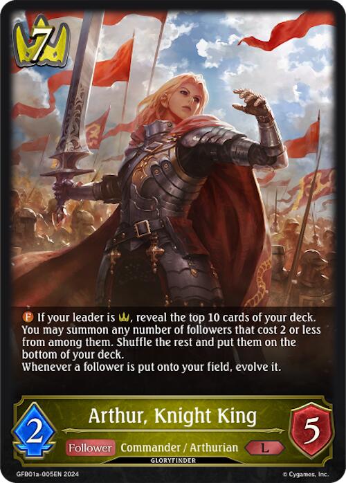 Arthur, Knight King (GFB01a-005EN) [Gloryfinder Bundle 01: Guide to Glory]