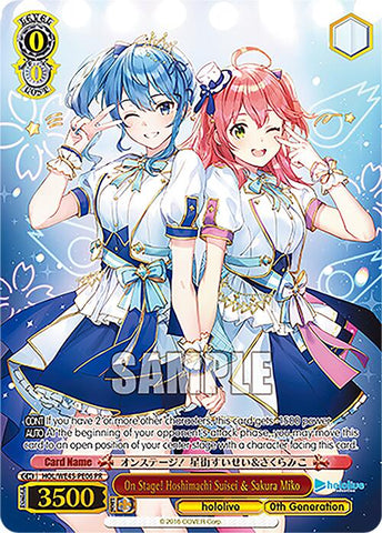 On Stage! Hoshimachi Suisei & Sakura Miko (HOL/WE45-PE06 PR) [hololive production ft. Weiss Schwarz Ambassadors]