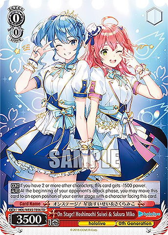 On Stage! Hoshimachi Suisei & Sakura Miko (HOL/WE45-TE06 TD) [hololive production ft. Weiss Schwarz Ambassadors]