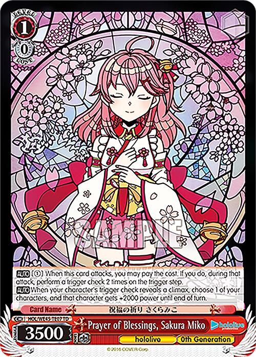 Prayer of Blessings, Sakura Miko (HOL/WE45-TE07 TD) [hololive production ft. Weiss Schwarz Ambassadors]