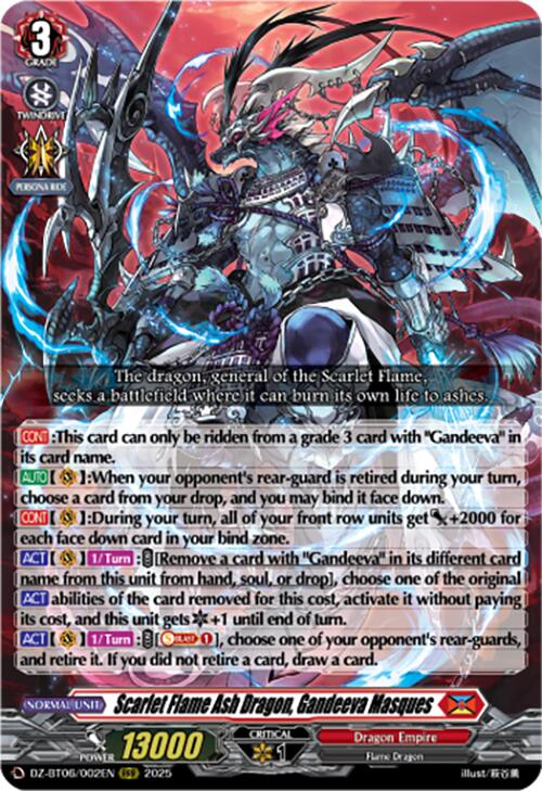 Scarlet Flame Ash Dragon, Gandeeva Masques (DZ-BT06/002EN) [Generation Dragenesis]