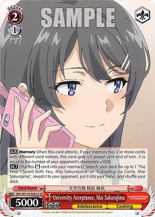 University Acceptance, Mai Sakurajima (SBY/W114-E061S SR) [Rascal Does Not Dream Series]