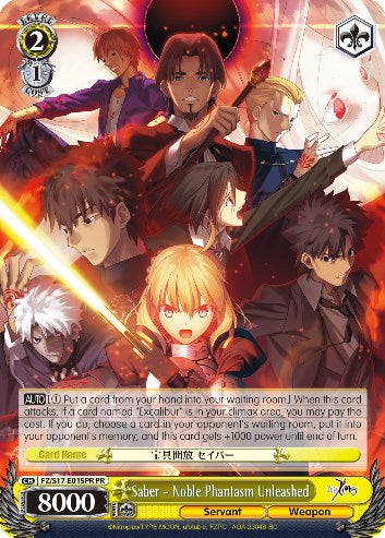Saber - Noble Phantasm Unleashed (FZ/S17-E015PR PR) (Promo) [Fate/Zero]