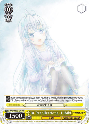 In Recollections, Hibiki (DAL/WE33-E017 C) (Parallel Foil) [Date A Bullet]