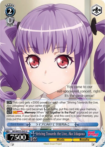 Striving Towards the Live, Ako Udagawa (BD/WE35-E43 U) (Parallel Foil) [Poppin'Party x Roselia]