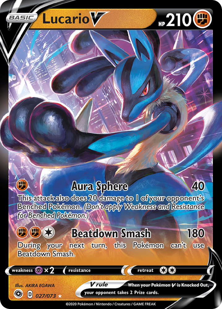 Lucario V (027/073) (Intro Deck) [Sword & Shield: Champion's Path]