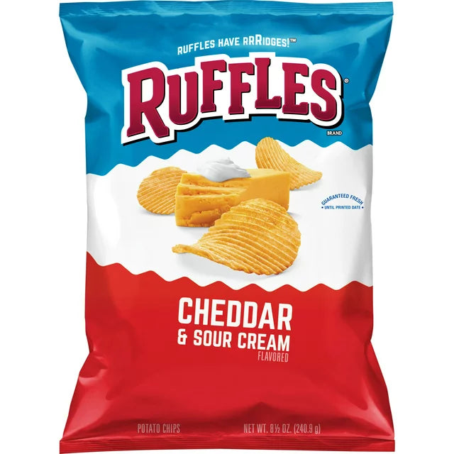 Ruffles Potato Chip Cheddar & Sour Cream Chip Snack, 2oz