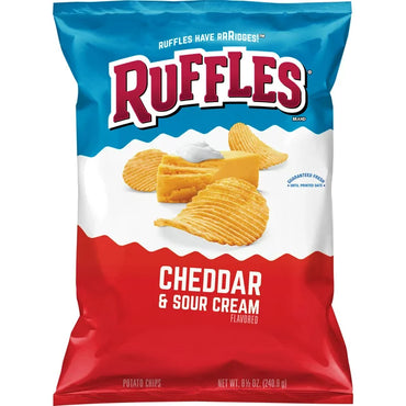 Ruffles Potato Chip Cheddar & Sour Cream Chip Snack, 2oz