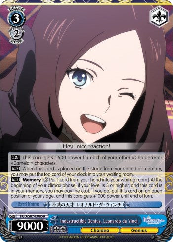 Indestructible Genius, Leonardo da Vinci (FGO/S87-E085 R) [Fate/Grand Order THE MOVIE Divine Realm of the Round Table: Camelot]