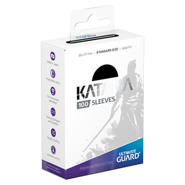 Katana Card Sleeves Standard Size, Black (100ct)