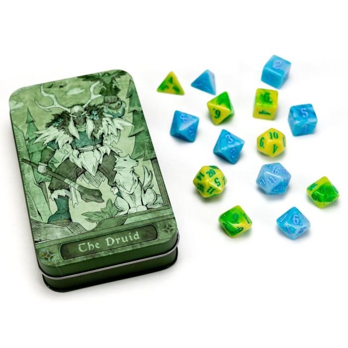 RPG Class Dice: Druid Set Tin (14 Dice)