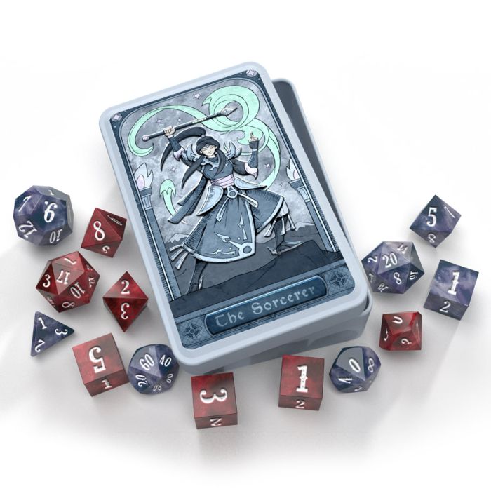 RPG Class Dice: Sorcerer Set Tin (14 Dice)