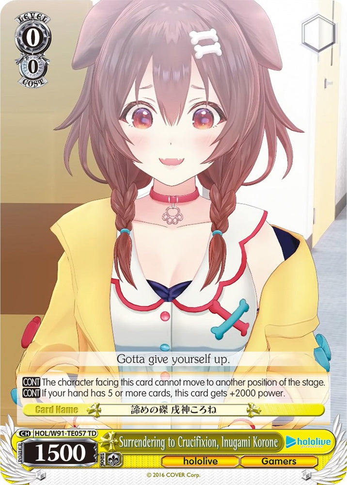 Surrendering to Crucifixion, Inugami Korone (HOL/W91-TE057 TD) [hololive production]