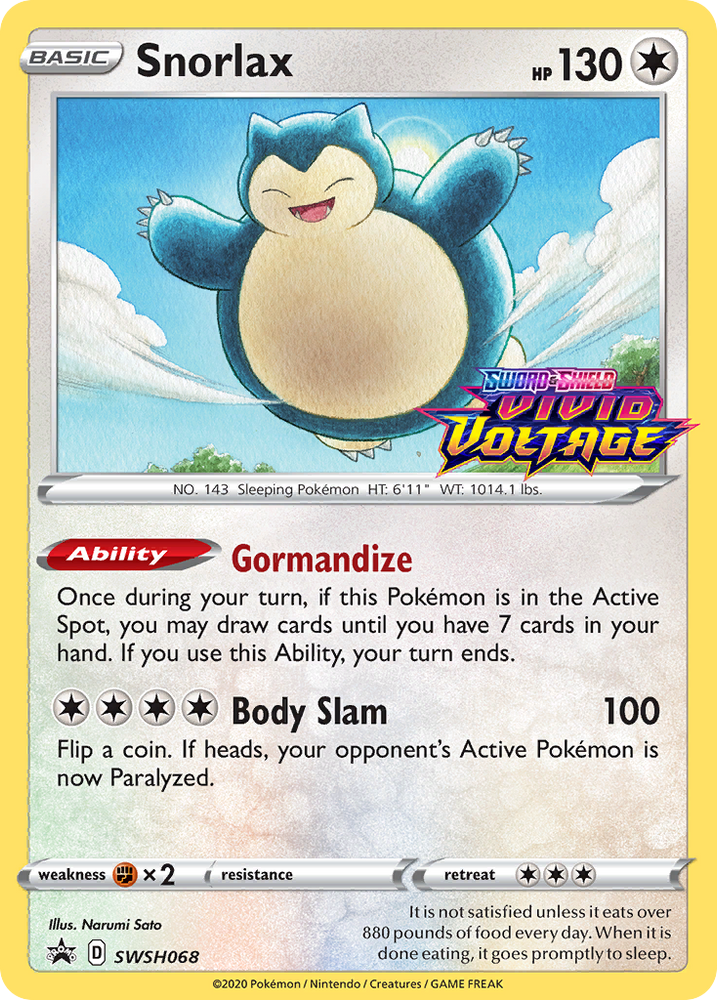 Snorlax (SWSH068) (Prerelease Promo) [Sword & Shield: Black Star Promos]