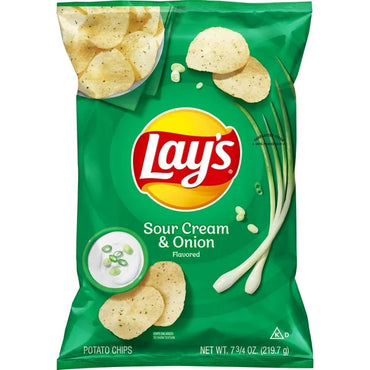 Lays Potato Sour Cream & Onion Chip Snack, 2oz