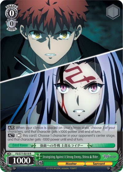 Strategizing Against A Strong Enemy, Shirou & Rider (FS/S77-E019 R) [Fate/Stay Night [Heaven's Feel] Vol.2]