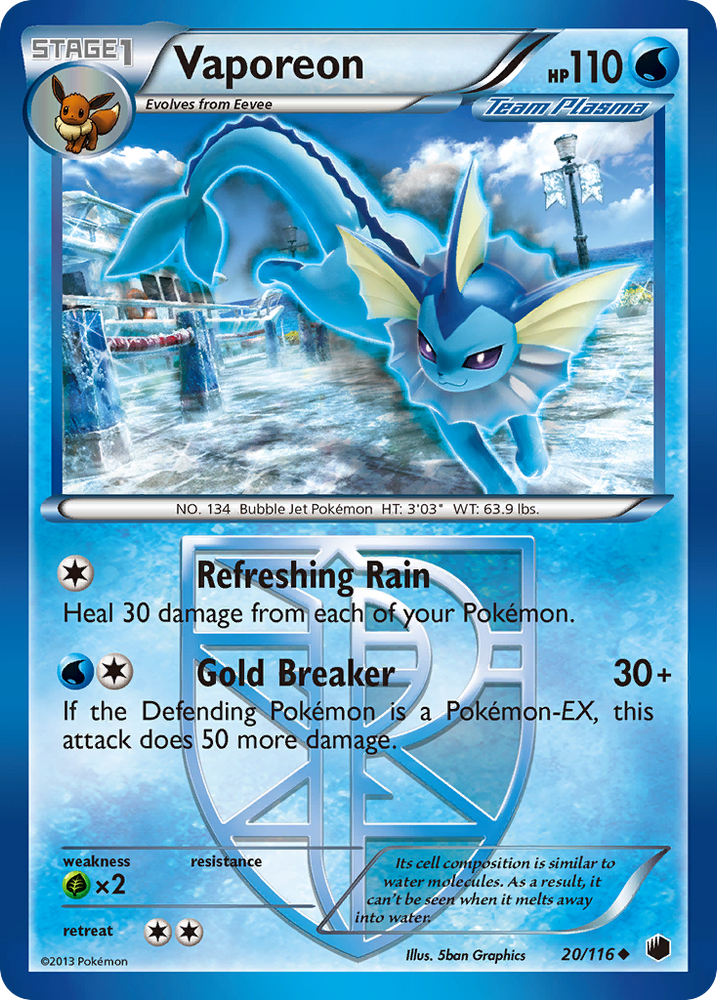 Vaporeon (20/116) [Black & White: Plasma Freeze]