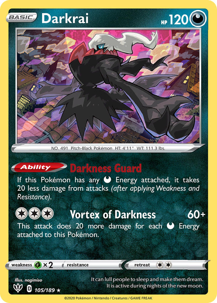 Darkrai (105/189) (Theme Deck Exclusive) [Sword & Shield: Darkness Ablaze]