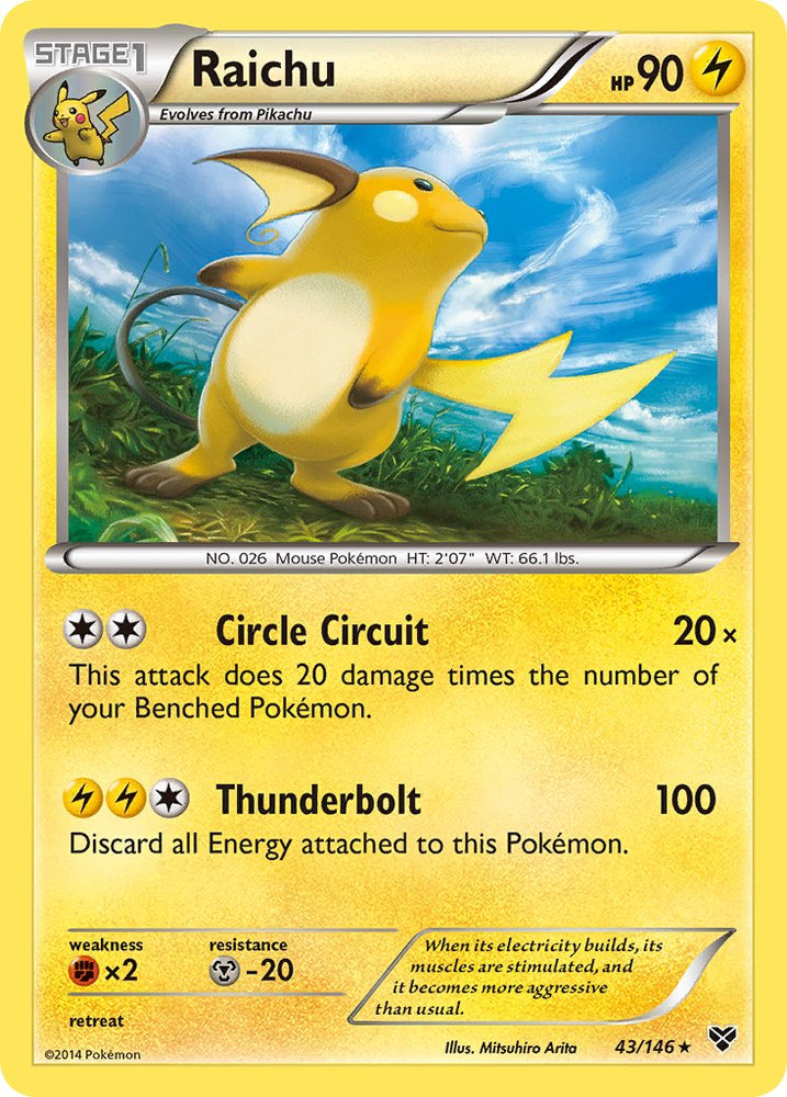 Raichu (43/146) (Cosmos Holo) (Blister Exclusive) [XY: Base Set]