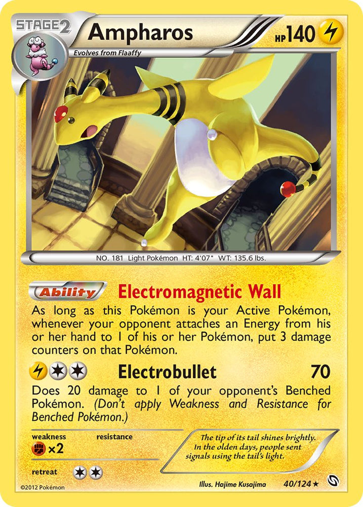 Ampharos (40/124) (Cosmos Holo) (Blister Exclusive) [Black & White: Dragons Exalted]