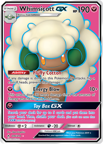 Whimsicott GX (206/214) [Sun & Moon: Unbroken Bonds]