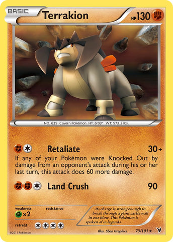 Terrakion (73/101) (Cosmos Holo) (Blister Exclusive) [Black & White: Noble Victories]