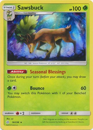 Sawsbuck (16/236) (Build & Battle Box Exclusive) [Sun & Moon: Cosmic Eclipse]