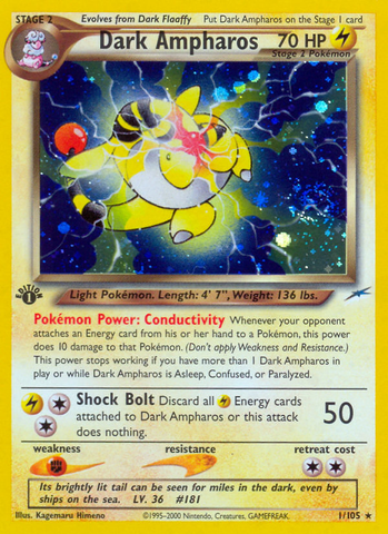 Dark Ampharos (1/105) [Neo Destiny 1st Edition]