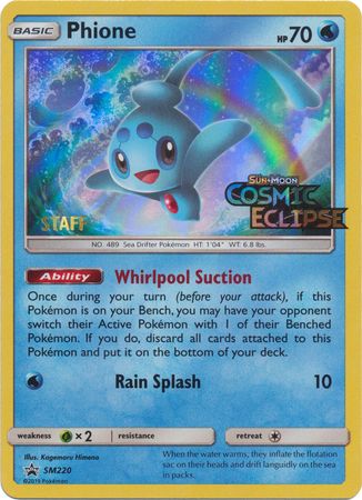 Phione (SM220) (Staff Prerelease Promo) [Sun & Moon: Black Star Promos]