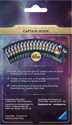 Disney Lorcana Captain Hook First Chapter Card Sleeves, 65-Pack
