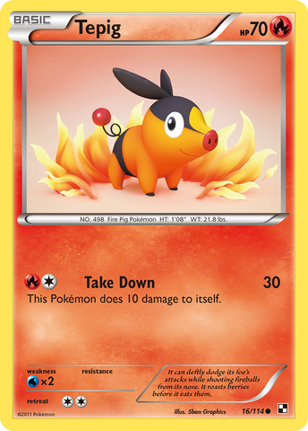 Tepig (16/114) [Black & White: Base Set]