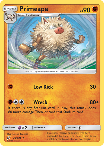 Primeape (72/181) [Sun & Moon: Team Up]