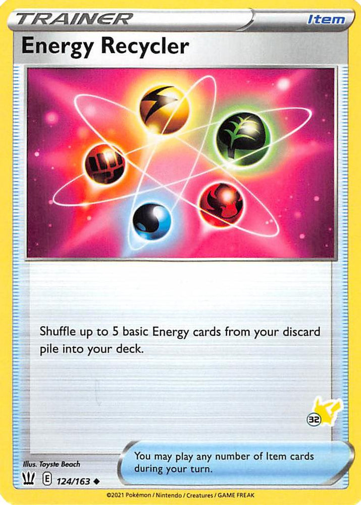 Energy Recycler (124/163) (Pikachu Stamp #32) [Battle Academy 2022]