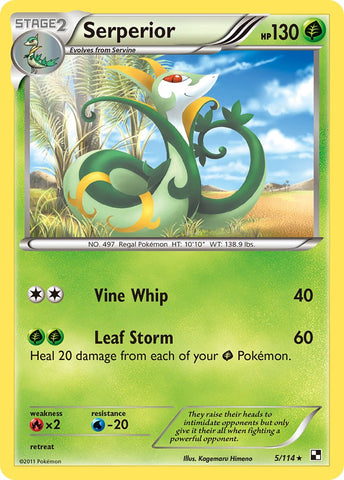 Serperior (5/114) (Cracked Ice Holo) (Theme Deck Exclusive) [Black & White: Base Set]